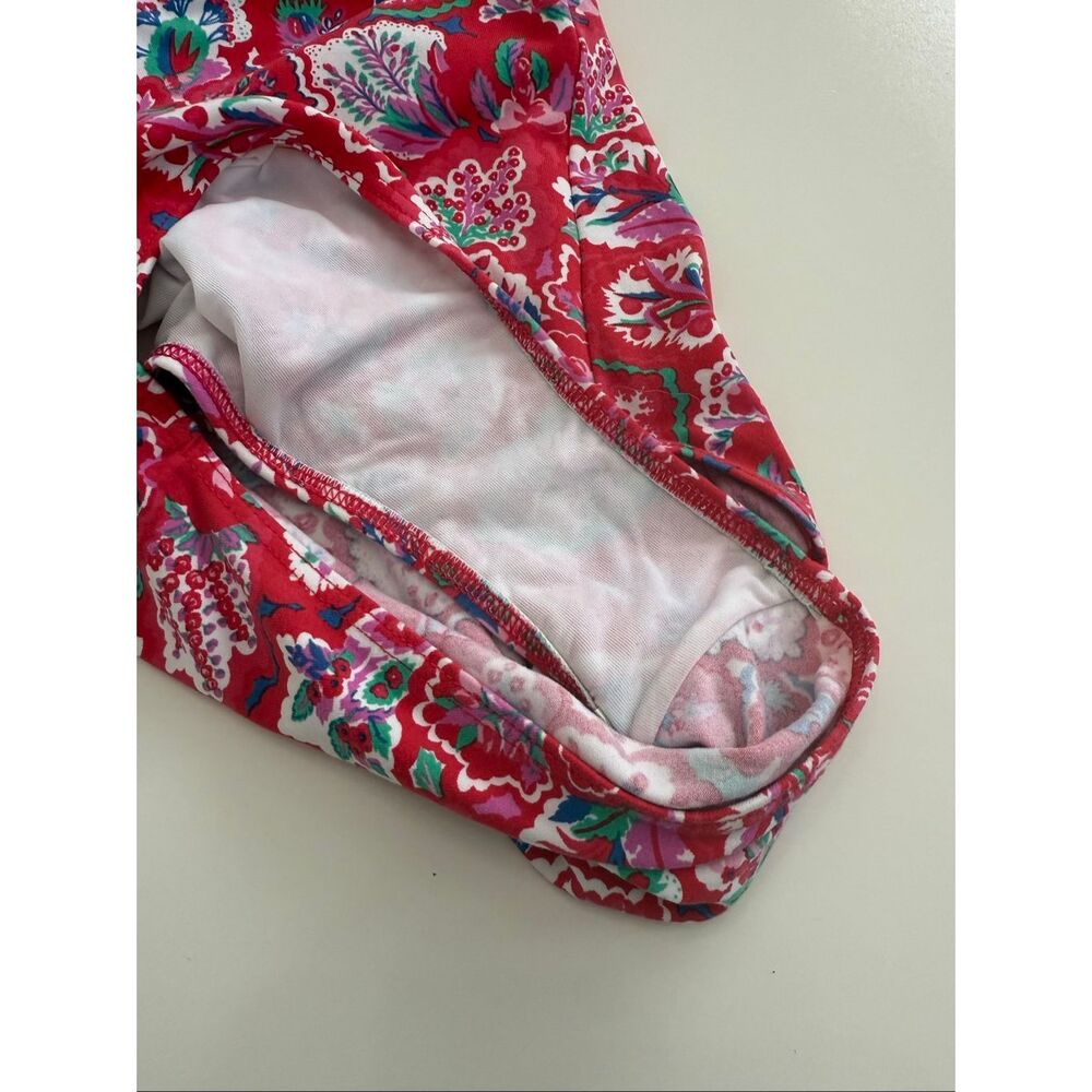 Vtg Manuel Canovas Red Combo Floral Formed Cup One Piece Swimsuit Size 8/10 - Picture 3 of 7